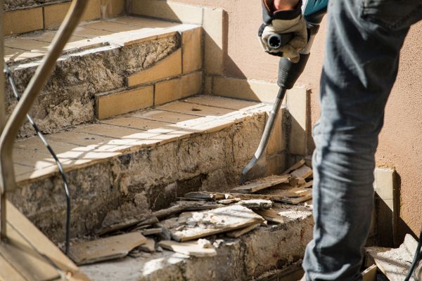 Concrete Stair Demolition in La Porte